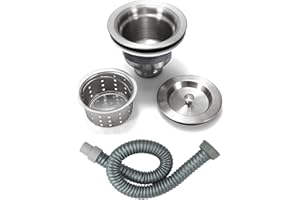 HAIRSTORE DRAINER Sifone with S Trap Waste Outlet For Bowl Backwash Sink Hair Strainer Deep Waste with Basket (20 mm tread with PIPE and S-trap)