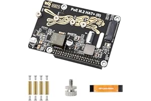 COOLWELL Adapter PCIe na M.2 z funkcją PoE (B) do Raspberry Pi 5, obsługuje NVMe M.2 SSD (2230/2242/2260/2280), szybki odczyt/zapis, IEEE 802.3af/at PoE HAT z dwoma wskaźnikami LED