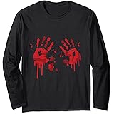 Problem Gelöst T-Shirt Damen Halloween Kostüm - Blutprint V-Ausschnitt Kurzarm