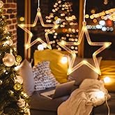 LED Sterne Lichterkette Weihnachten - 2 Stück Fensterdeko Mit Timer Batteriebetrieben
