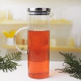 Deconox 1000ml Metal Lid Line Borosilicate Glass Oil & Jug &ndash; Stylish, Durable and Healthy Storage Solution (8cm x 20cm)