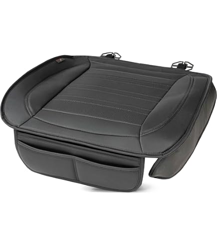 Lot De 2 Coussins Similicuir Avec Charbon De Bambou - Pour Siège Auto Ou Bureau - Noir - 50x50 Cm
