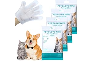 DWDHYEAN Lot de 24 Lingettes Hypoallergéniques pour Chien et Chat Gants de Nettoyage pour Animaux Toilettage Visage Oreilles Yeux et Pattes Solution sans