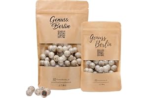 Genuss Berlin – Cappuccino Lakritz – 200g – Edle Pralinen mit Schokolade & Kaffeearoma – Geschenkidee für Lakritz- & Kaffeeliebhaber – Süße & aromatische Nascherei – Feine Süßigkeit