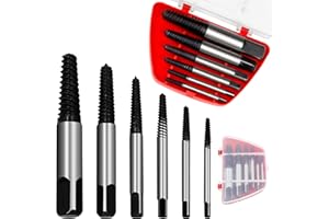 weiclianhp Ensemble de 6 Extracteurs de Vis – Outil Professionnel en Acier Trempé pour Tuyaux et Boulons, Taille M3-M25, avec Tige Carrée pour Perceuse, Extracteurs à Gauche