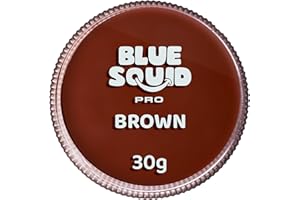 Blue Squid PRO Peinture du Visage - Brun classique (30gm), Fournitures professionnelles de maquillage à base d'eau pour adultes, enfants et SFX