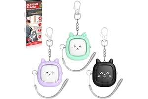 EARGRACE Personal Alarm, 3 Pack 130 dB Reusable Loud Siren Song Emergency Self-Defense Security Alarm Keychain with LED Light, Small Personal Sound Safety Alarm for Women, Men, Kids, Elderly