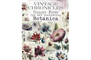 VINTAGE CHRONICLES Collage Pages for Art Journaling, Botanica vol 1: A book with 270+ Images To Cut Out, Glue and Collage for Junk Journals, Mixed Media & Scrapbook