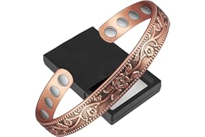WOLLET Magnetische Kupfer Armbänder für Frauen Damen Arthritis klein mit Magneten Vintage 6,5 Schmuck (CPB-0005AB)