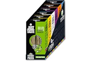 ‎JUST TASTE BE DIFFERENT JUST TASTE – Bunte Nudel Vielfalt - Die neue BIO Gemüse Pasta – 6er Pack á 250g (1x Edamame, 1x Kichererbse, 1x Black Bean, 1x Lila Süßkartoffel, 1x Süßkartoffel mit Kurkuma, 1x Weisse Süßkartoffel)