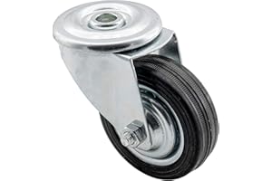 Lenkollen 125mm von Globex24 | Transportrollen mit Rückenloch ohne Bremse | Tragkraft 100kg | Rollen für Möbe Möbelrollen Palettenmöbel Rollbretter Schwerlastrollen Paletten Laufrollen