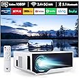 2024 New Upgraded Projector with Enhanced Features 5G WiFi, Full HD 1080P,4K Supported, BT 5.1 Support, 20000 Lumens for Home Cinema, Compatible with Smartphones