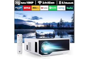 ZDK New 2024 projector with 5G WiFi support, Ultra HD 1080P, 5G WiFi projector with 15000 lumens for home cinema, compatible with smartphones, TV stick, Firestick, PS5, XBOX.15000L