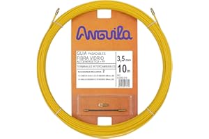 Anguila| Guía Pasacables | Fibra de Vidrio Reforzada + Propileno | Terminales Intercambiables | Color Amarillo | Diámetro 3,5mm | 10 metros