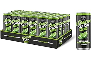 LEMON SODA Lemonsoda | Mojito Soda, 24 Lattine da 33 cl, Originale Mojito Analcolico Italiano, Gusto di Menta Fresca e Lime