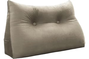 VERCART Rückenkissen Keilkissen Kopfende Großes Bettkissen Bequemes Lesekissen und Rückenteil im Bett 2 in 1 Rückenlehne und Kopfkissen Langes XXL Kissen Sofa Couch Samt 80cm Leichte Bräune