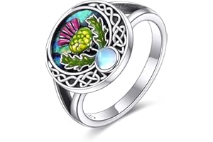 DAYLINLOVE Nordic Rings 925 Sterling Silver Scottish Thistle/Viking Compass/Irish Claddagh Norse Rings Symbol of Love Jewelry for Women Girls