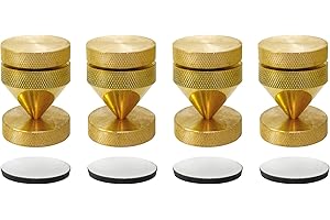 Dynavox Découpleurs coloris laiton, Blister de 4 cônes d'isolation pour appareils Hifi, Hauteur réglable