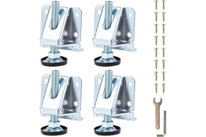 Moendergo M10 Heavy Duty Adjustable Leveler, Furniture Leveler, Adjustable Feet Set, Furniture Levelling Feet, Threaded Feet, for Table, Shelves, Cupboard, Workbench, Pack of 4