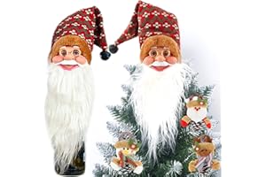Saijer Weihnachtsbaumspitze Weihnachtsmann, Christbaumspitze Weihnachtsstern Baumspitze Weihnachten Weihnachtsbaum Spitzen Tannenbaum Spitze Weinflaschen Verpackung Weihnachtsbaumschmuck Tree Topper