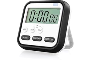 CIJIAINIENG Kitchen Timer, Digital Visual Timer 24-Hours Magnetic Clock Stopwatch Count Up & Count Down Timer with Large LCD Screen Display Big Digits, Loud Alarm for Cooking, Shower, Rooms (Battery Not Included)