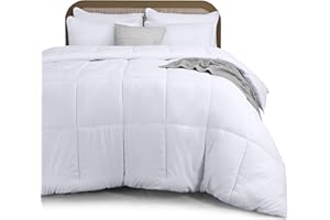Utopia Bedding All Season 7.5 Tog Duvet with Corner Tabs - Microfiber Soft Duvet - Box Stitched Down Alternative Quilt (Single, White)