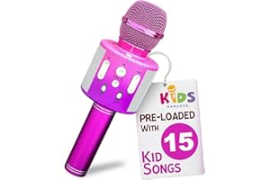 Move2Play, Kids Karaoke Microphone | Includes Bluetooth & Pre-Loaded Songs | Birthday Girl Toy for Toddlers, 2, 3, 4, 5+ Girls & Boys