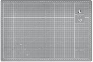 Cathedral Products A3 Double-Sided Self-Healing Cutting Mat | 3mm Thick | Metric and Imperial Grids | Grey