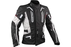 A-PRO Giacca Moto Touring Termica Impermeabile Sfoderabile Protezioni CE Grigio XXL