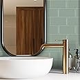funlife 12 Sheets 3D Peel and Stick Tile Stickers, Self-Adhesive Subway Wall Sticker on Tiles for Kitchen Backsplash, 30cmX13cm Sage