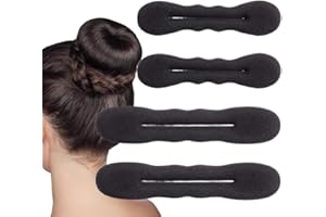 XYTAHDM 4 Piezas pelo moño maker,conjunto de donas para cabello, magic espuma esponja moño pelo, accesorio de esponja para el pelo,2 grandes y 2 pequeños (negro)