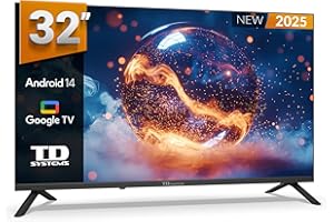 TD Systems - Smart TV 32 Pulgadas HD, Television TDT HD, Android 14 GTV, Modelo 2025, Televisor con 3 años de garantía - PRIME32C21GLE
