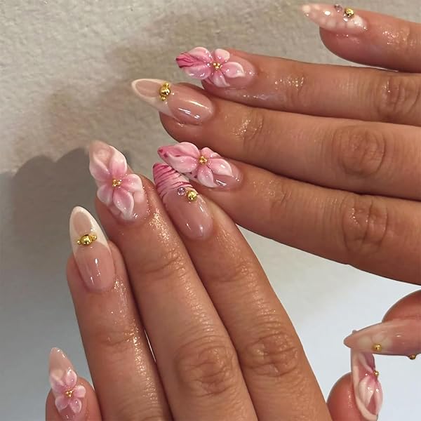 Künstliche Nägel Mit Blumen-Design – 24 Stück, Selbstklebend – Perfekt Für Partys & Events
