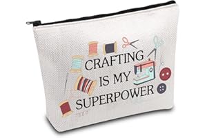 GENERIC Sewing Gift Sewing Lovers Sewing Cosmetics Bag Crafting is My Superpower Crafter Sewer Quilter Crafting Lover Gift Seamstress Gift (Crafting Power), L9 W7 H0.39