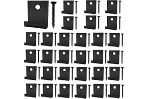 YUNLEX 30 pièces de clips de fixation WPC pour les extrémités, clips de démarrage à fixation cachée pour les planches avec vis autotaraudeuses, accessoires de bricolage (noir)