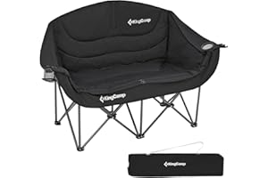 KingCamp Campingstuhl faltbar Camping Stuhl XXL für Erwachsene mit Becherhalter und Armlehne Übergröße Klappbare Gartenstuhl 