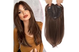 NEXYSHE Hair Toppers for Thinning Hair 18inch Hair Pieces for Women 6.5X6.5 Inch Hair Topper Adding Extra Hair Volume, Natural Straight Hair Piece Super Soft Feel Like Real Hair