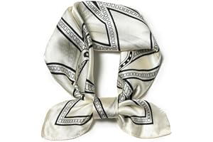 SHIROUYU 100% Real Mulberry Silk Scarf -21'' x 21''- Lightweight Neckerchief –Women Men Small Square Digital Printed Scarves