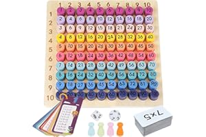 SUNXBUK Montessori 1 x 1 Learning Game Multiplication Board Game, Wooden Calculation Board Multiplication Table Children Learning, Maths Toy for Early Childhood Education, Educational Toy for Primary School