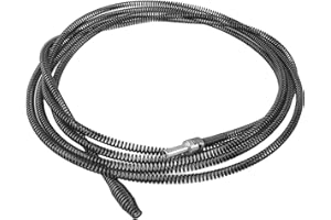 JIJZEDL 10 mm × 5 m Muelle Desatascador Tuberias, Espiral Alambre Desatascador Tuberias, Desatascador Tuberias Profesional con Accesorio de Taladro, Desatascador Fregadero para Bañera, Lavabo, Inodoro (1)