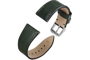 Anbeer Cinturino in pelle vintage, 18mm 20mm 22mm sostituzione rapida cinturino in pelle di vitello per uomini e donne, fibbia in acciaio inox