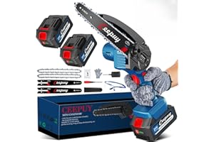 CEEPUY 8 Pollici Mini Motosega a Batteria per Potatura, 8000mAh Sega a Batteria per potatura, Sega Elettrica con Pompetta Olio, Motosega Elettrica Portatile per il Taglio del Legno Giardini