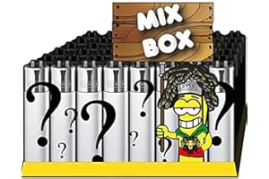 MEOWN Limited Edition Original Clipper Mix Lighter Collection Box - Multipurpose Refillable Lighters, Assorted Colors, Replaceable Flint and Refillable Container- Durable Quality. (5)