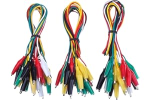 DollaTek Zestaw 30 szt. testowych przewodów z zaciskami krokodylkowymi izolowane kable testowe Double-Ended Clips, 19,7 cala
