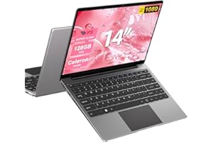 BVATE Ordinateur PC portable 14 pouces 128Go Win11 Celeron N4020 Support 1 To SSD Expansion 2.4G+5G WiFi Bluetooth 4.2 USB HDMI 1920 x 1080 FHD avec souris sans fil & Membrane de clavier AZERTY - Gray-F
