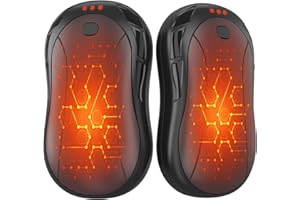 2-Pack Hand Warmers Rechargeable,FANDLISS 6000mAh Large Battery Capacity Hand Warmer,Hand Warmers Reusable for Camping/Hiking/Travel/Work
