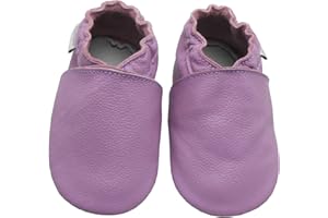 Bemesu Pantoufles en Cuir Chaussures rampantes pour bébés Pantoufles Filles et garçons Enfants Premiers Marcheurs en Cuir 0-24 Mois UE 18-24
