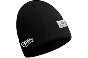 TIVUNORON Kpop Knit Hat, Stray Kids Knitted Hat, Kpop Style Knitted Hat Modische, Strickmütze Beanie Kinder, Felix Hyunjin Bangchan Schwarz Trickmütze, Y2K Winter Warm Hat Für Jungen und Mädchen