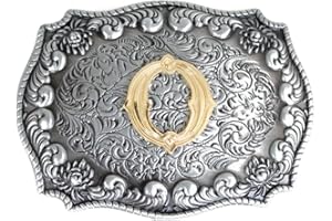 LKMY Herren-Gürtelschnallen, englischer Buchstabe in 3D, Westernstil, Cowboy-Alphabet, Initiale, Gürtelschnallen für Herren