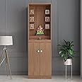 FURNEASER Adya Engineered Wood Pooja Mandir for Home | Modern Designe Temple for Home & Office | Puja Stand Shelf | Puja Mandir (Exotic Teak)